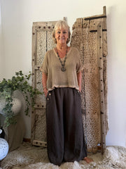 Aria Linen Button Pants