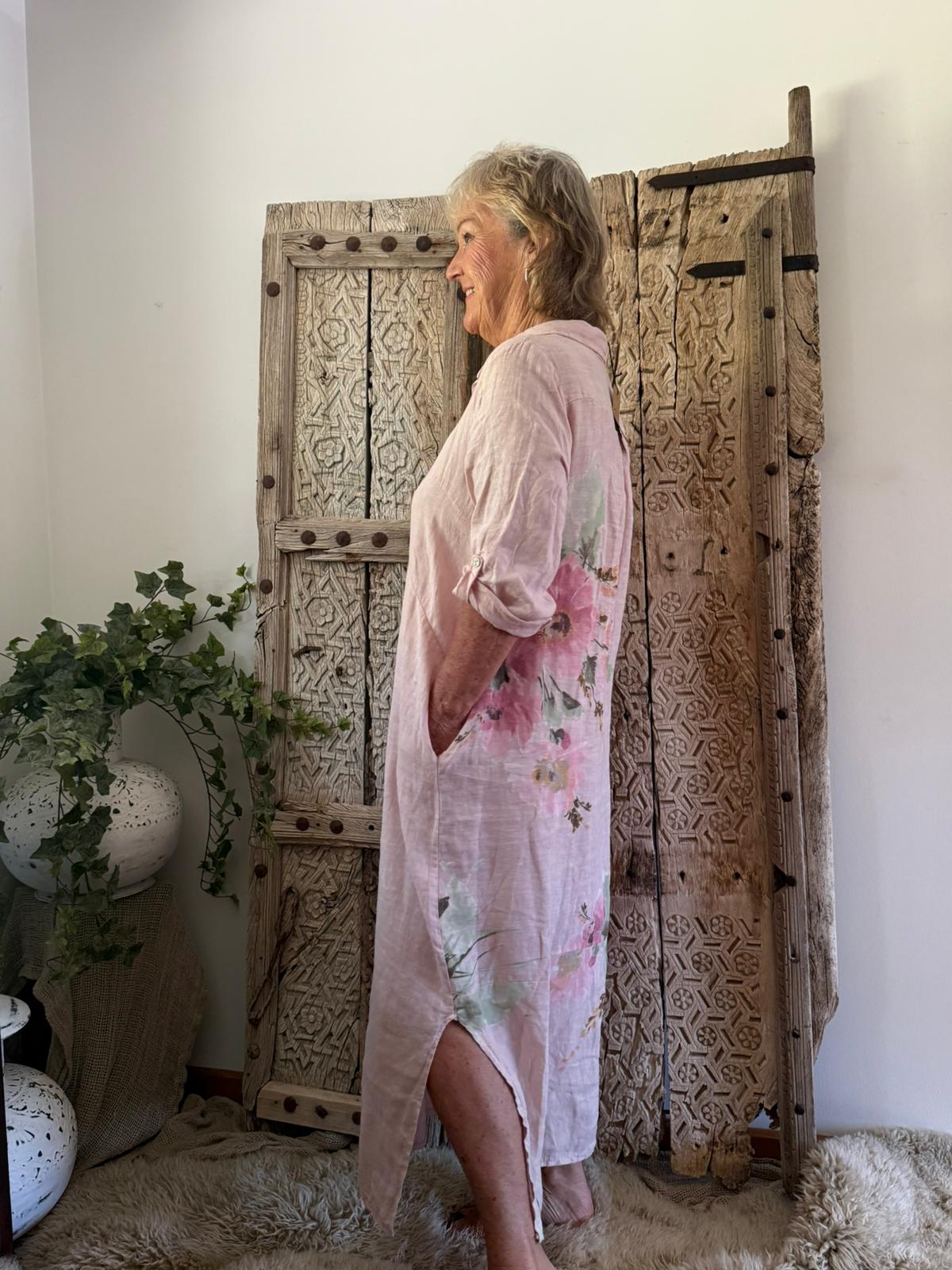 Di Blush Linen Dress