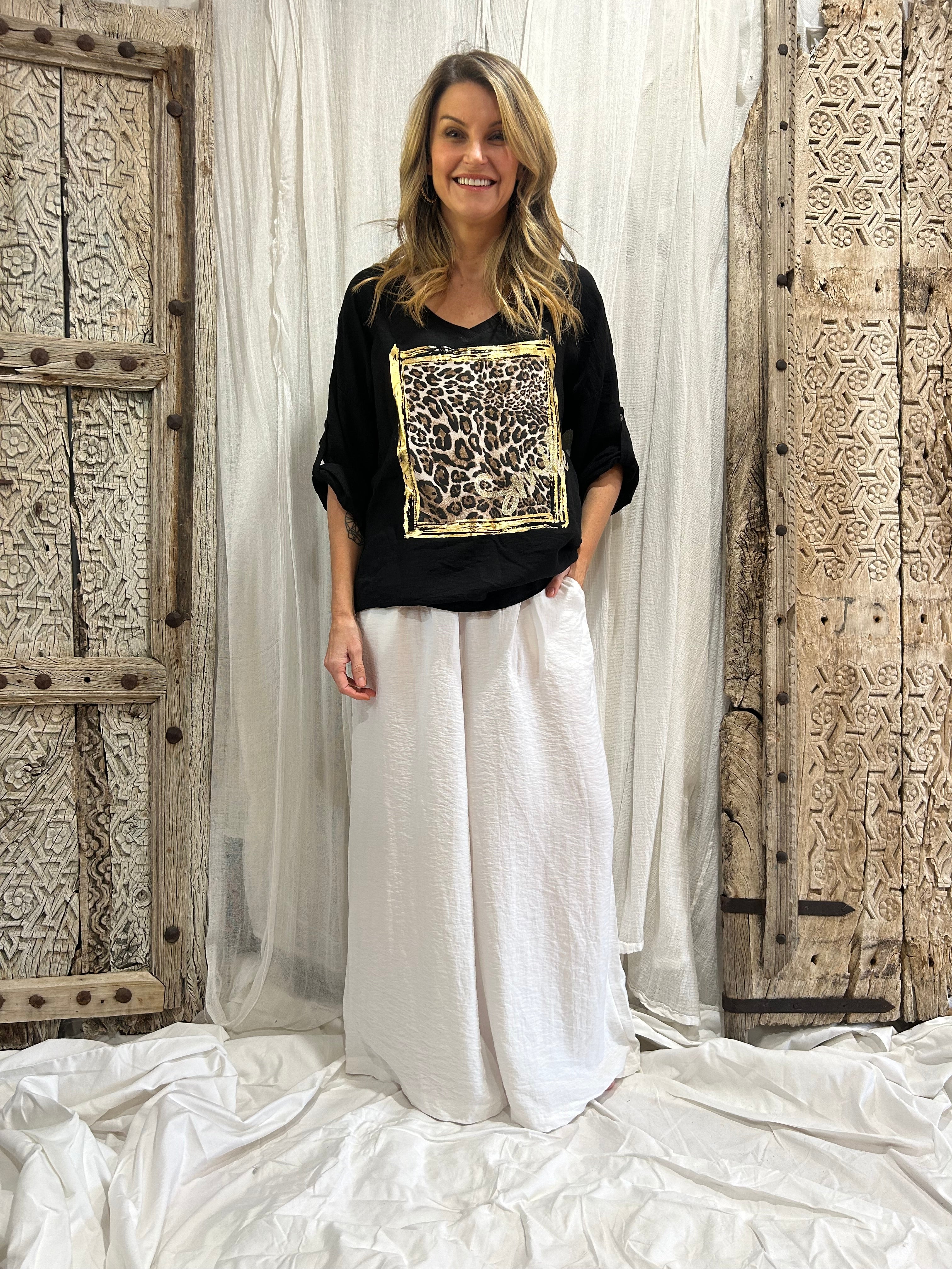 Lina Leopard Top