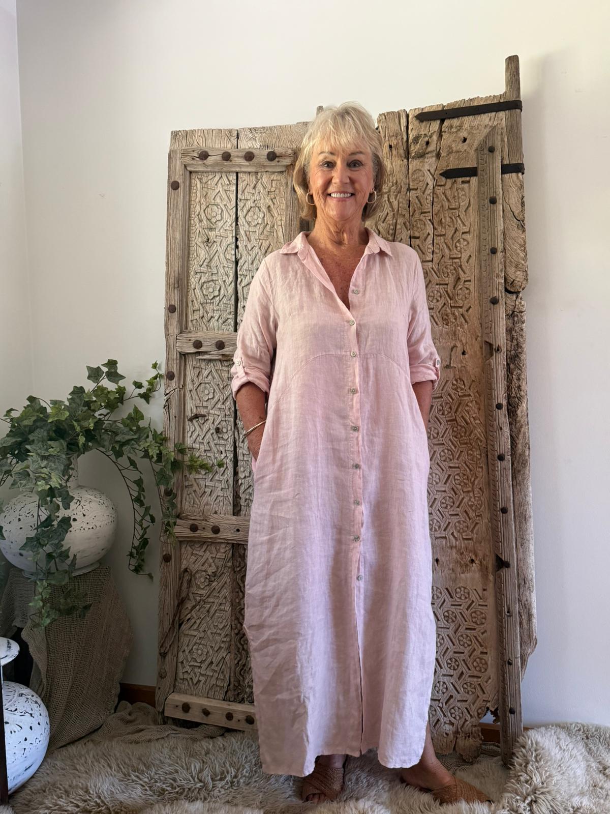 Di Blush Linen Dress