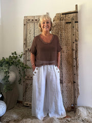 Aria Linen Button Pants