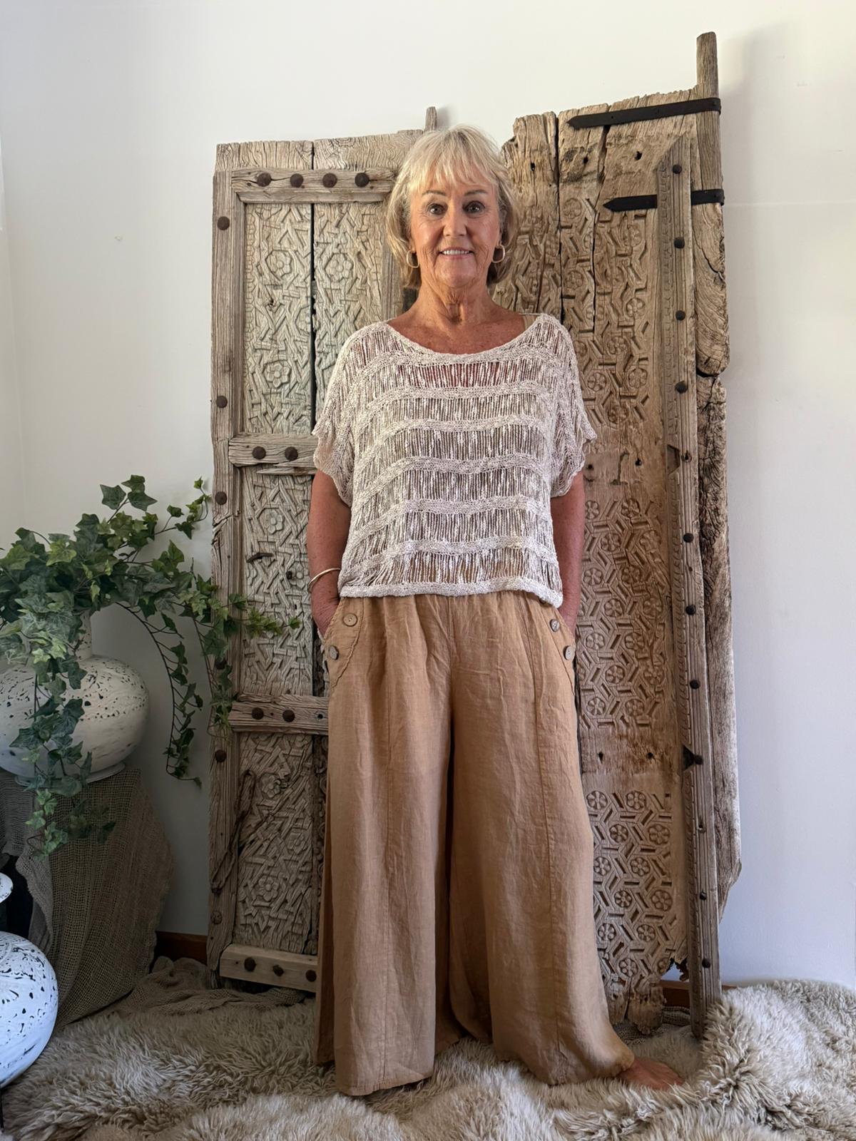 Aria Linen Button Pants