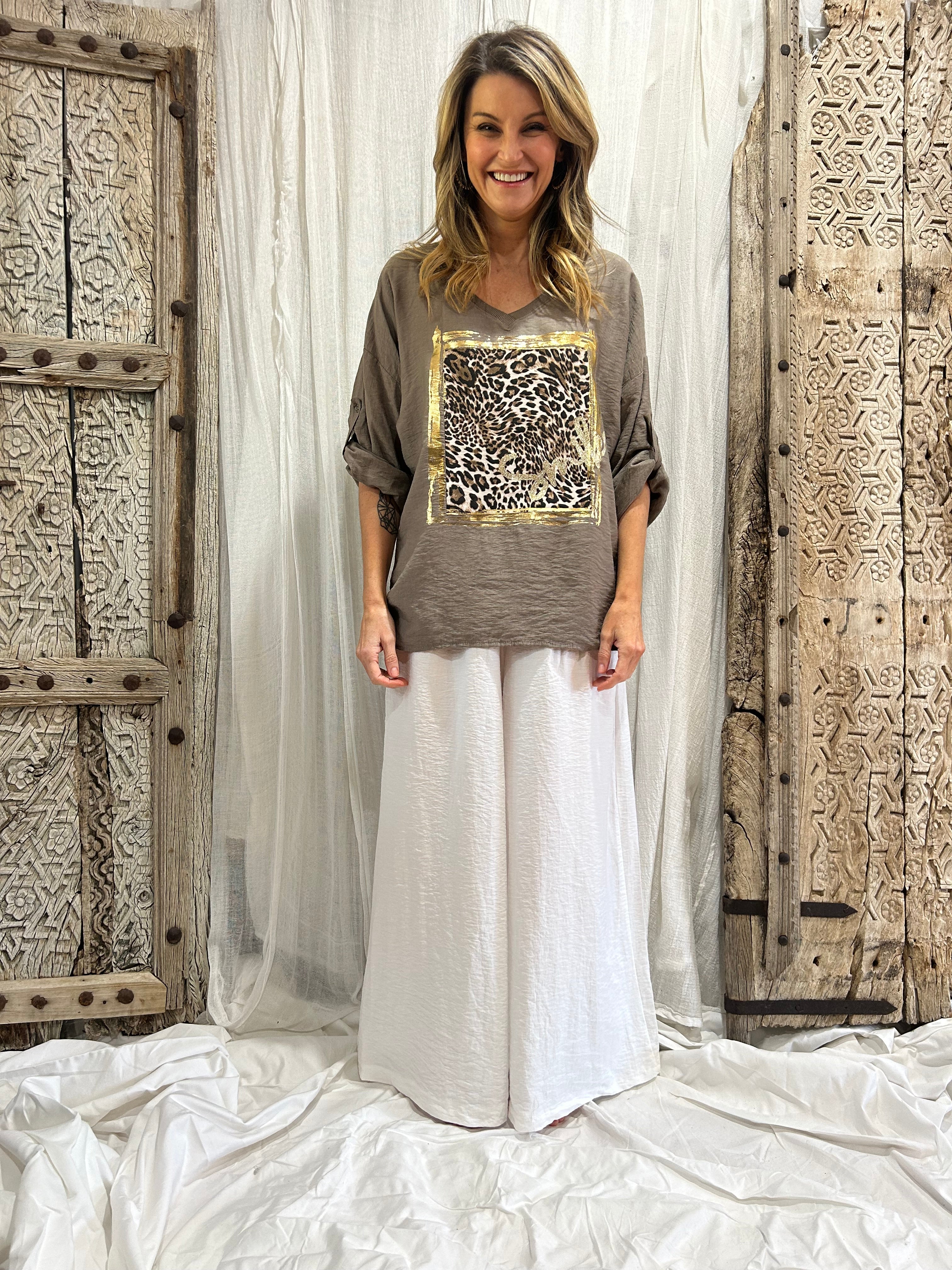 Lina Leopard Top