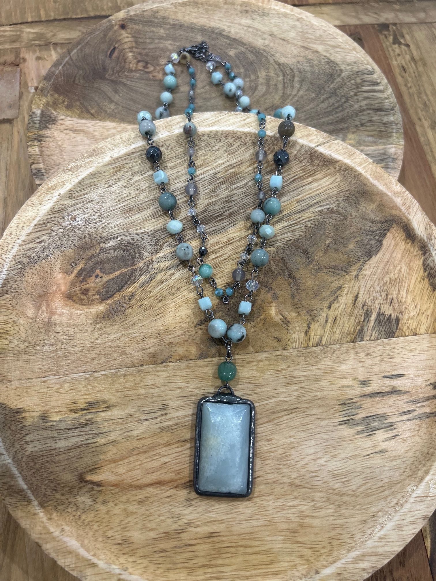 Natural stone necklace