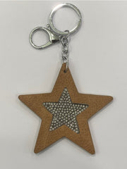 Key Rings - Tan Leather Star